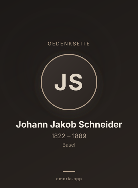 Gedenkportrait von Johann Jakob Schneider