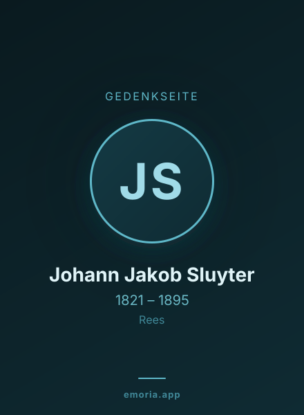 Gedenkportrait von Johann Jakob Sluyter
