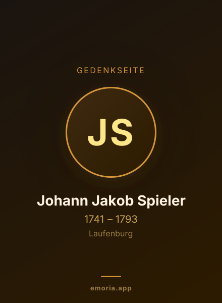 Gedenkportrait von Johann Jakob Spieler