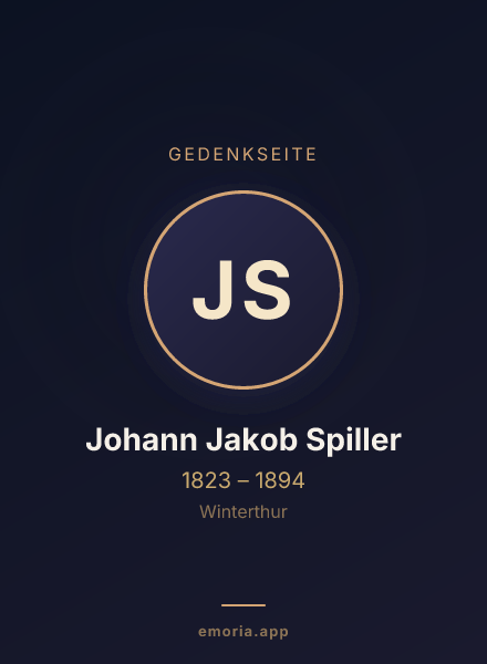 Gedenkportrait von Johann Jakob Spiller
