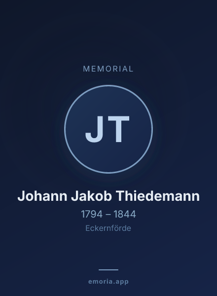Memorial portrait of Johann Jakob Thiedemann