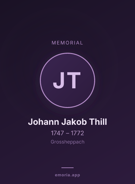 Memorial portrait of Johann Jakob Thill