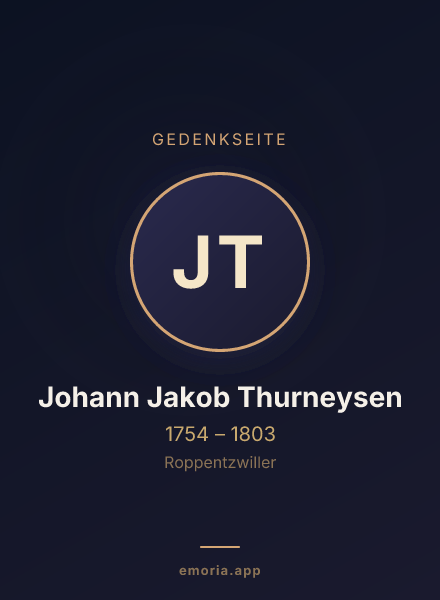 Gedenkportrait von Johann Jakob Thurneysen