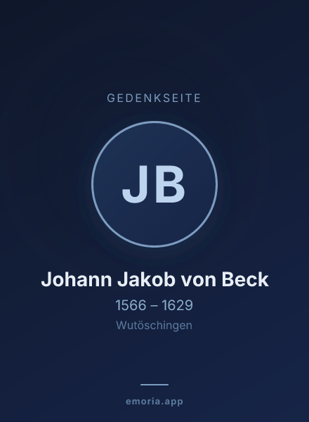 Gedenkportrait von Johann Jakob von Beck