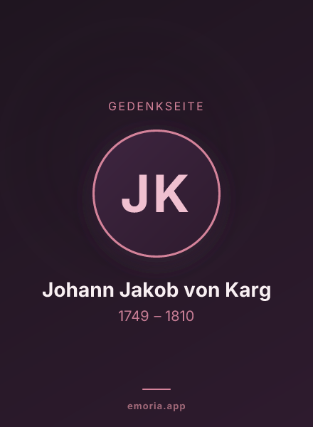 Gedenkportrait von Johann Jakob von Karg