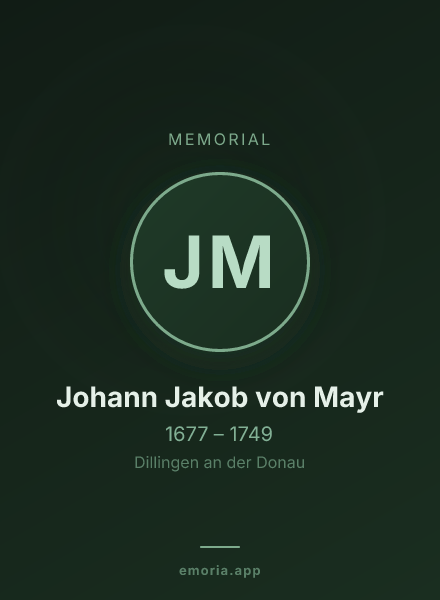 Memorial portrait of Johann Jakob von Mayr