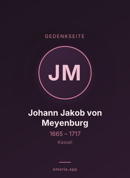 Gedenkportrait von Johann Jakob von Meyenburg