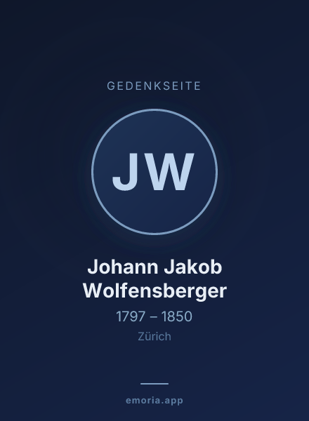 Gedenkportrait von Johann Jakob Wolfensberger