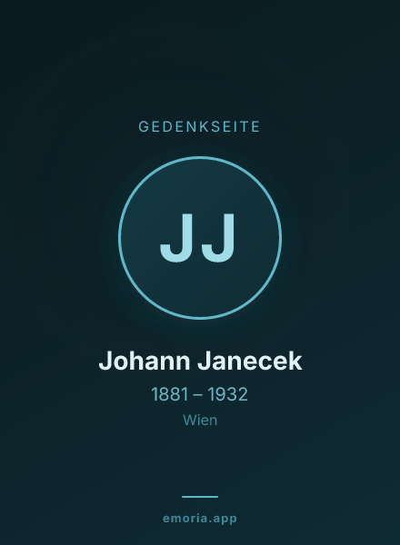 Gedenkportrait von Johann Janecek