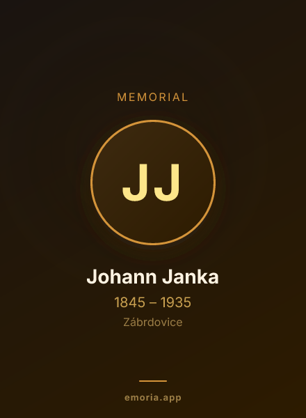 Memorial portrait of Johann Janka