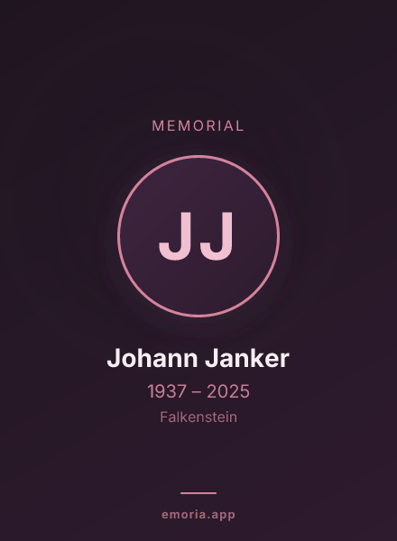 Memorial portrait of Johann Janker