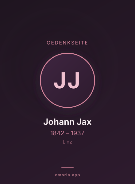 Gedenkportrait von Johann Jax