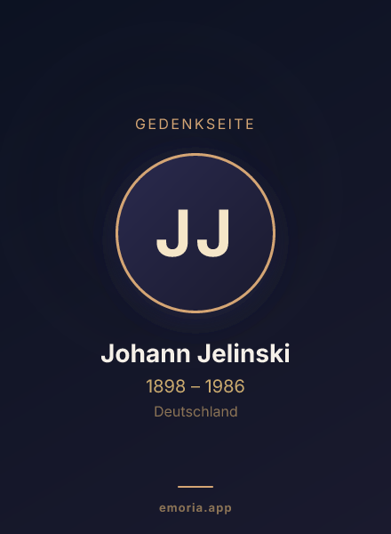 Gedenkportrait von Johann Jelinski