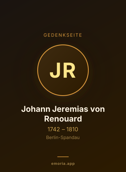 Gedenkportrait von Johann Jeremias von Renouard