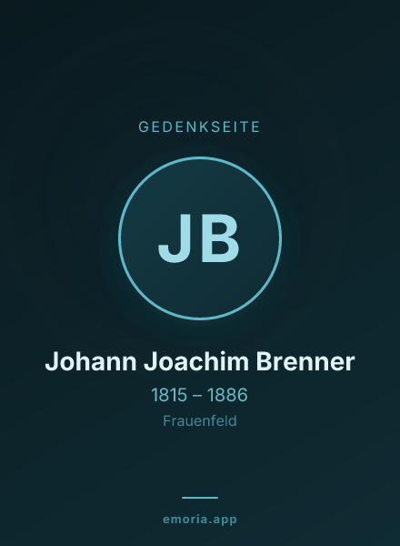 Gedenkportrait von Johann Joachim Brenner