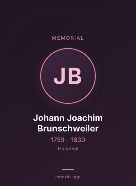 Memorial portrait of Johann Joachim Brunschweiler