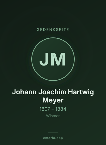 Gedenkportrait von Johann Joachim Hartwig Meyer