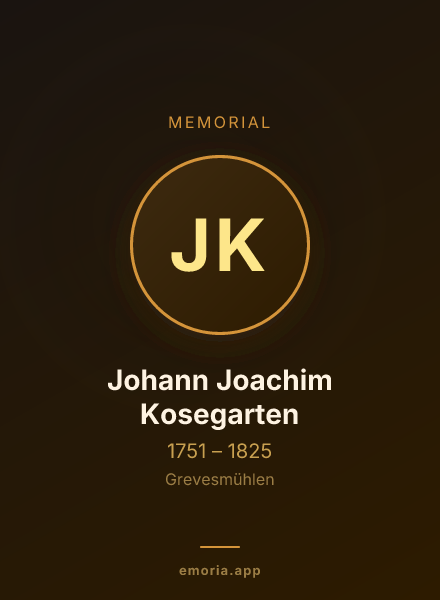Memorial portrait of Johann Joachim Kosegarten