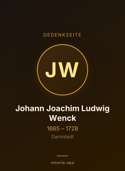Gedenkportrait von Johann Joachim Ludwig Wenck