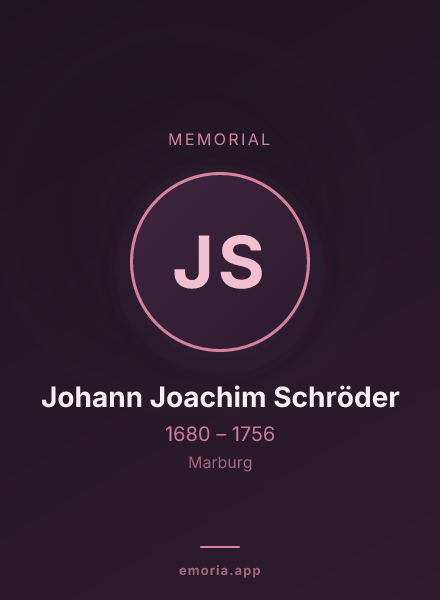 Memorial portrait of Johann Joachim Schröder