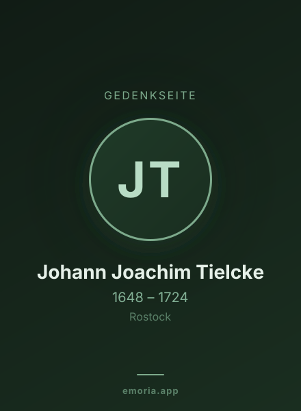 Gedenkportrait von Johann Joachim Tielcke