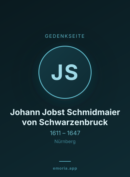 Gedenkportrait von Johann Jobst Schmidmaier von Schwarzenbruck
