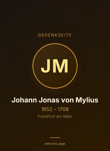 Gedenkportrait von Johann Jonas von Mylius