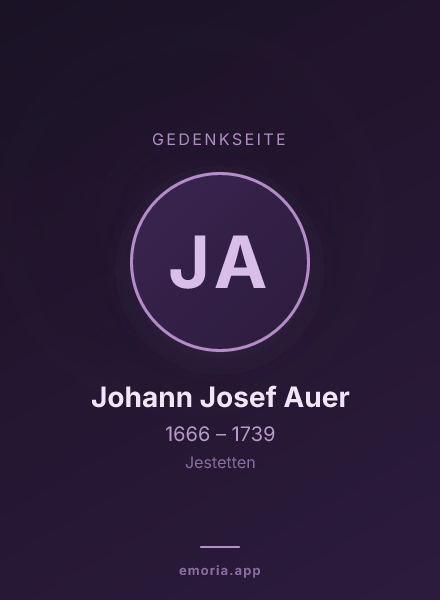 Gedenkportrait von Johann Josef Auer