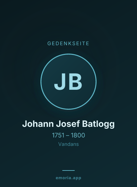 Gedenkportrait von Johann Josef Batlogg