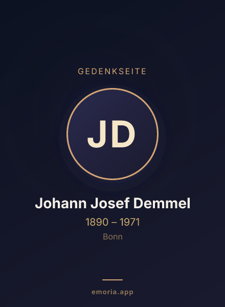 Gedenkportrait von Johann Josef Demmel