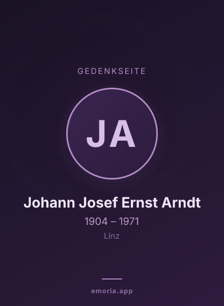 Gedenkportrait von Johann Josef Ernst Arndt