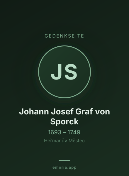 Gedenkportrait von Johann Josef Graf von Sporck