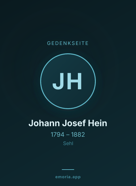 Gedenkportrait von Johann Josef Hein