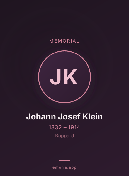 Memorial portrait of Johann Josef Klein