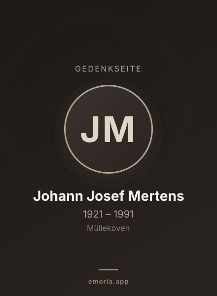 Gedenkportrait von Johann Josef Mertens