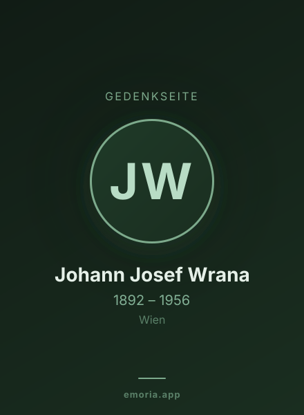 Gedenkportrait von Johann Josef Wrana