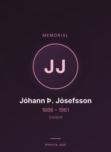 Memorial portrait of Jóhann Þ. Jósefsson