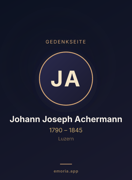 Gedenkportrait von Johann Joseph Achermann