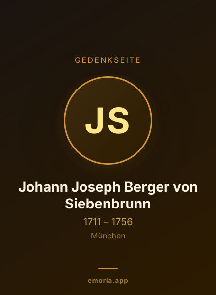 Gedenkportrait von Johann Joseph Berger von Siebenbrunn