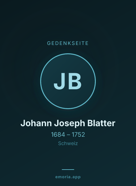 Gedenkportrait von Johann Joseph Blatter
