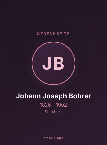 Gedenkportrait von Johann Joseph Bohrer