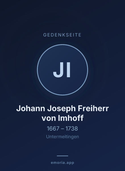 Gedenkportrait von Johann Joseph Freiherr von Imhoff