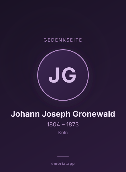 Gedenkportrait von Johann Joseph Gronewald