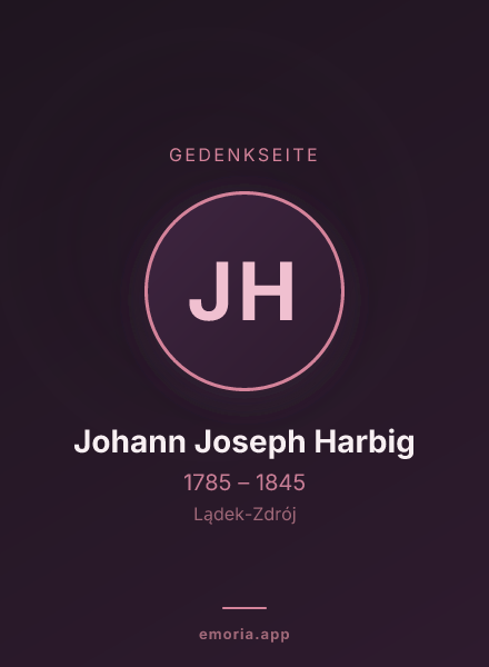 Gedenkportrait von Johann Joseph Harbig
