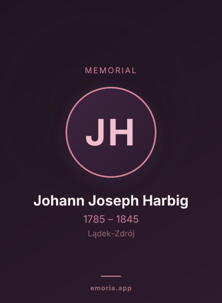 Memorial portrait of Johann Joseph Harbig