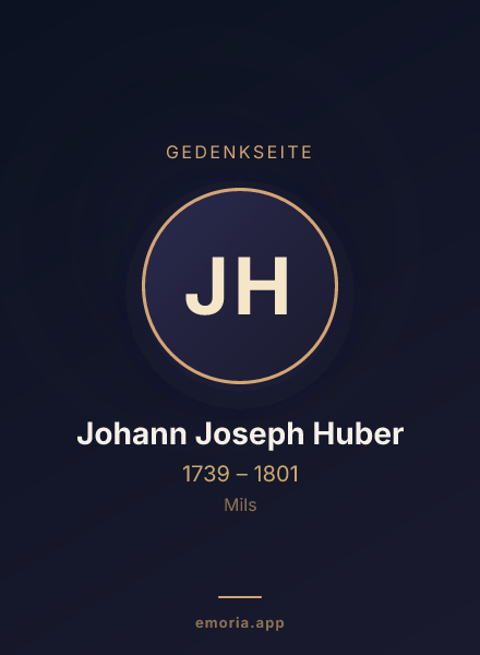 Gedenkportrait von Johann Joseph Huber