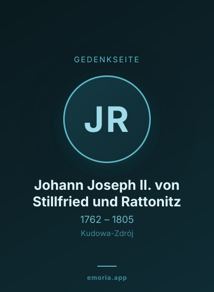 Gedenkportrait von Johann Joseph II. von Stillfried und Rattonitz