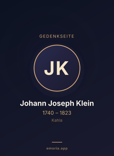 Gedenkportrait von Johann Joseph Klein