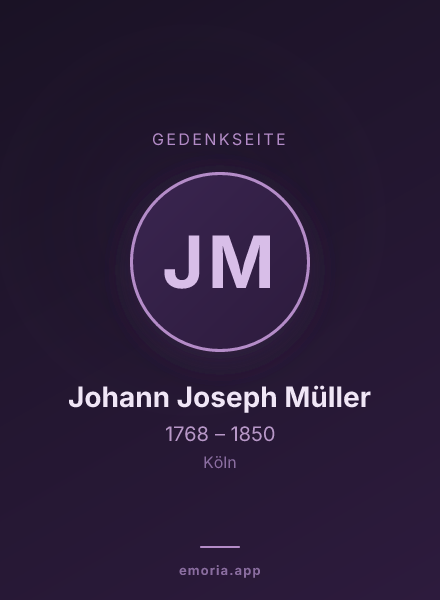 Gedenkportrait von Johann Joseph Müller