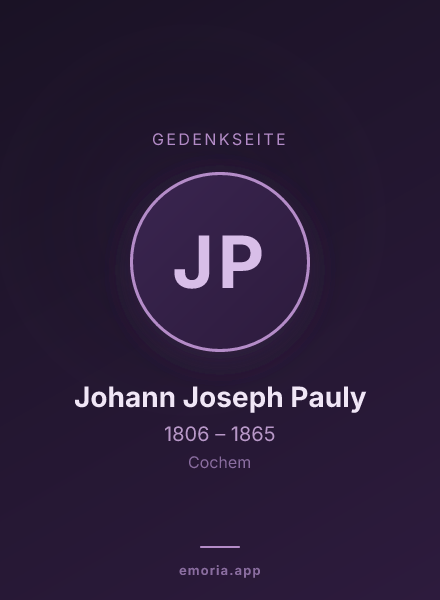 Gedenkportrait von Johann Joseph Pauly